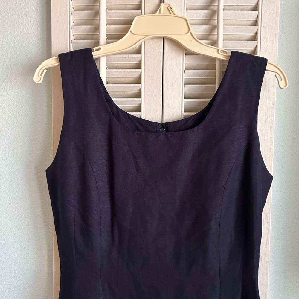 BP Nordstrom Linen Blend Navy Blue Sheath Dress Sz 7